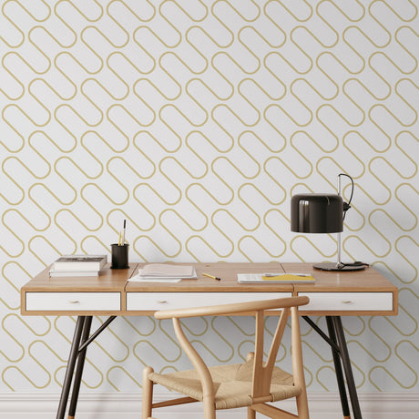 Catherine Lansfield Linear Curve Black Geometric Wallpaper - Linear Curve Geometric White Natural