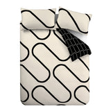 Catherine Lansfield Linear Curve Geometric Duvet Cover Set - Black - Linear Curve Geo Black And White Image 5
