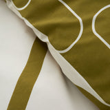 Catherine Lansfield Linear Curve Geometric Duvet Cover Set - Black - Linear Curve Olive Duvet Set