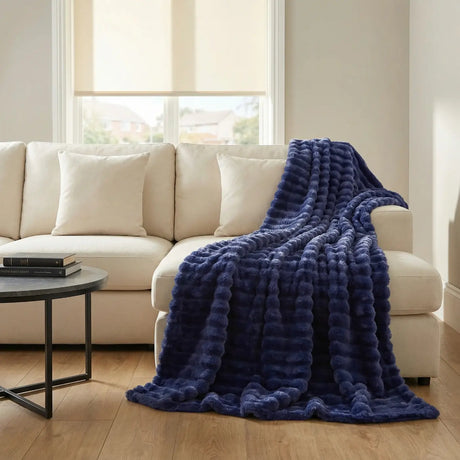 Rabbit Faux Fur Blanket Throw 4