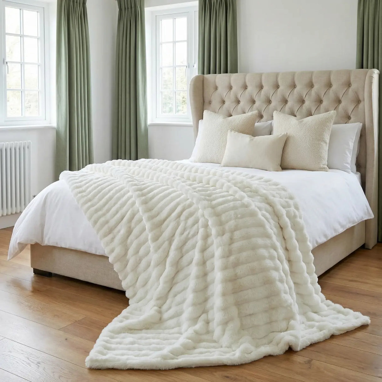 Rabbit Faux Fur Blanket Throw 2