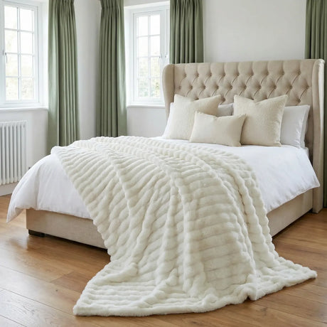 Rabbit Faux Fur Blanket Throw 2