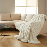 Rabbit Faux Fur Blanket Throw 1