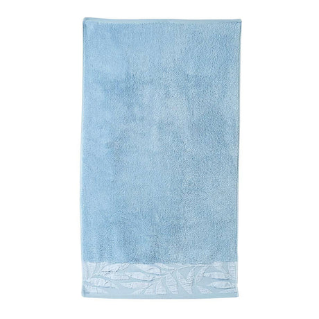 Lacie Jacquard Leaf Trim Zero Twist 550gsm Towel by Dreams & Drapes