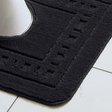Catherine Lansfield Armoni 2 Piece Bath Mat and Pedestal Bathroom Set - Armoni Black Bath Set