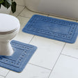 Catherine Lansfield Armoni 2 Piece Bath Mat and Pedestal Bathroom Set - Armoni Blue Bath Set