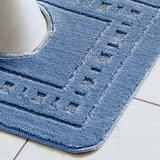 Catherine Lansfield Armoni 2 Piece Bath Mat and Pedestal Bathroom Set - Armoni Blue Bath Set