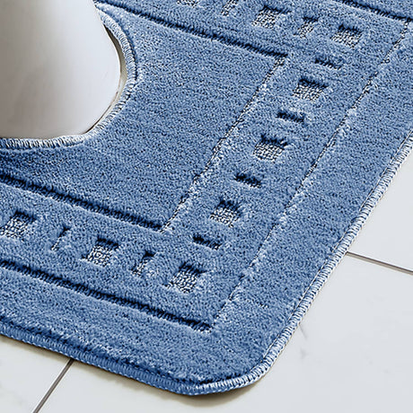 Catherine Lansfield Armoni 2 Piece Bath Mat and Pedestal Bathroom Set - Armoni Blue Bath Set