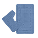 Catherine Lansfield Armoni 2 Piece Bath Mat and Pedestal Bathroom Set - Armoni Blue Bath Set