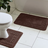 Catherine Lansfield Armoni 2 Piece Bath Mat and Pedestal Bathroom Set - Armoni Chocolate Bath Set