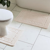 Catherine Lansfield Armoni 2 Piece Bath Mat and Pedestal Bathroom Set - Armoni Cream Bath Set
