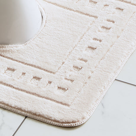 Catherine Lansfield Armoni 2 Piece Bath Mat and Pedestal Bathroom Set - Armoni Cream Bath Set