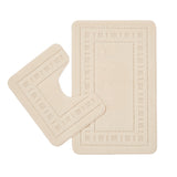 Catherine Lansfield Armoni 2 Piece Bath Mat and Pedestal Bathroom Set - Armoni Cream Bath Set