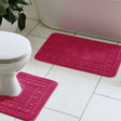 Catherine Lansfield Armoni 2 Piece Bath Mat and Pedestal Bathroom Set - Armoni Hot Pink Bath Set