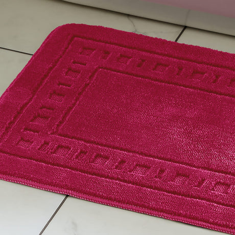 Catherine Lansfield Armoni 2 Piece Bath Mat and Pedestal Bathroom Set - Armoni Hot Pink Bath Set