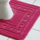Catherine Lansfield Armoni 2 Piece Bath Mat and Pedestal Bathroom Set - Armoni Hot Pink Bath Set