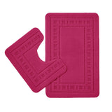 Catherine Lansfield Armoni 2 Piece Bath Mat and Pedestal Bathroom Set - Armoni Hot Pink Bath Set