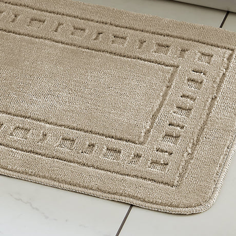Catherine Lansfield Armoni 2 Piece Bath Mat and Pedestal Bathroom Set - Armoni Natural Bath Set