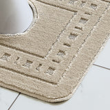 Catherine Lansfield Armoni 2 Piece Bath Mat and Pedestal Bathroom Set - Armoni Natural Bath Set