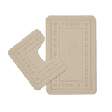Catherine Lansfield Armoni 2 Piece Bath Mat and Pedestal Bathroom Set - Armoni Natural Bath Set