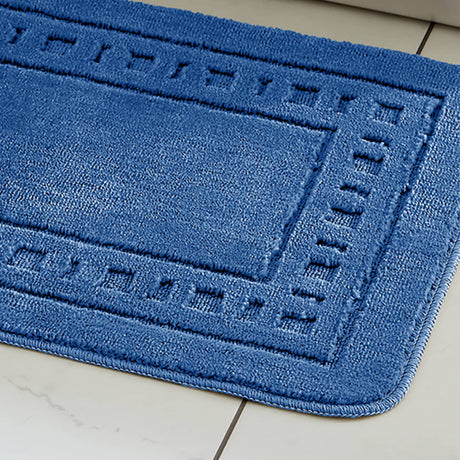Catherine Lansfield Armoni 2 Piece Bath Mat and Pedestal Bathroom Set - Armoni Navy Bath Set
