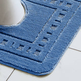 Catherine Lansfield Armoni 2 Piece Bath Mat and Pedestal Bathroom Set - Armoni Navy Bath Set