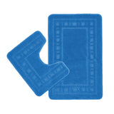Catherine Lansfield Armoni 2 Piece Bath Mat and Pedestal Bathroom Set - Armoni Navy Bath Set