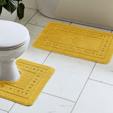 Catherine Lansfield Armoni 2 Piece Bath Mat and Pedestal Bathroom Set - Armoni Ochre Bath Set