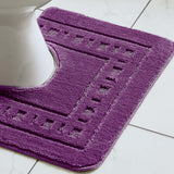Catherine Lansfield Armoni 2 Piece Bath Mat and Pedestal Bathroom Set - Armoni Plum Bath Set