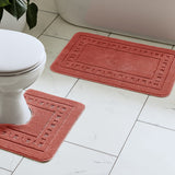 Catherine Lansfield Armoni 2 Piece Bath Mat and Pedestal Bathroom Set - Armoni Terracotta Bath Set