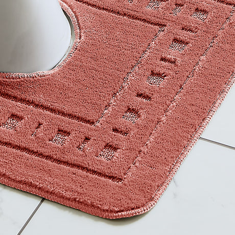 Catherine Lansfield Armoni 2 Piece Bath Mat and Pedestal Bathroom Set - Armoni Terracotta Bath Set
