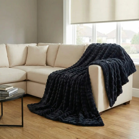 Rabbit Faux Fur Blanket Throw 10