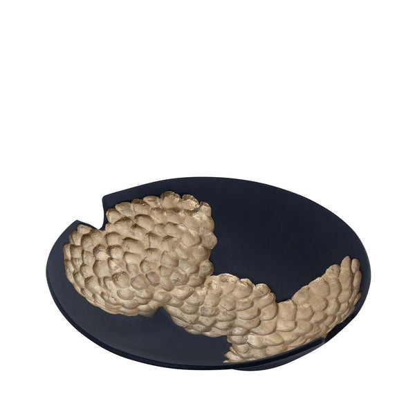 Metal Dish Black with Gold 30cm