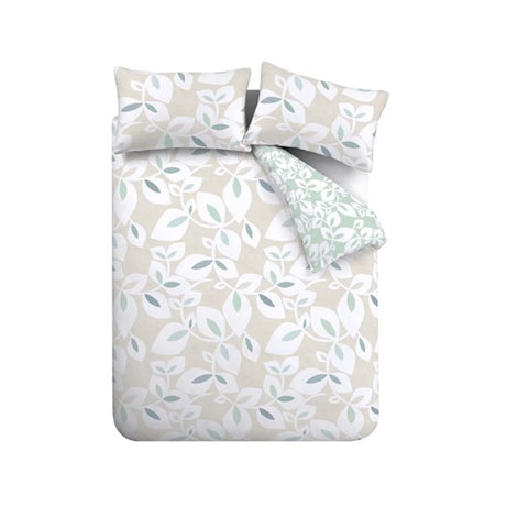 Catherine Lansfield Inga Leaf Reversible Duvet Cover Set with Pillowcase