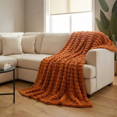 Rabbit Faux Fur Blanket Throw 16