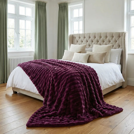 Rabbit Faux Fur Blanket Throw 8