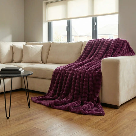 Rabbit Faux Fur Blanket Throw 7