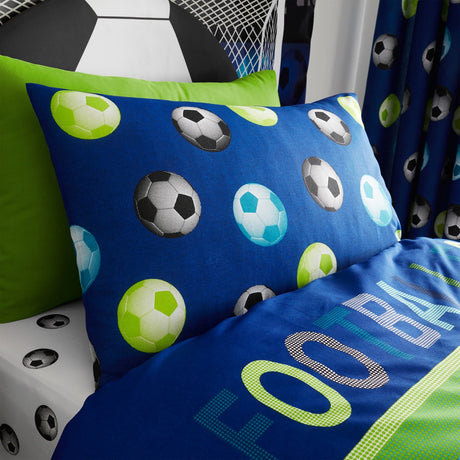 Catherine Lansfield Football Duvet Cover Set - Football Blue Duvet Set