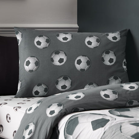 Catherine Lansfield Football Duvet Cover Set - Football Grey Duvet Set