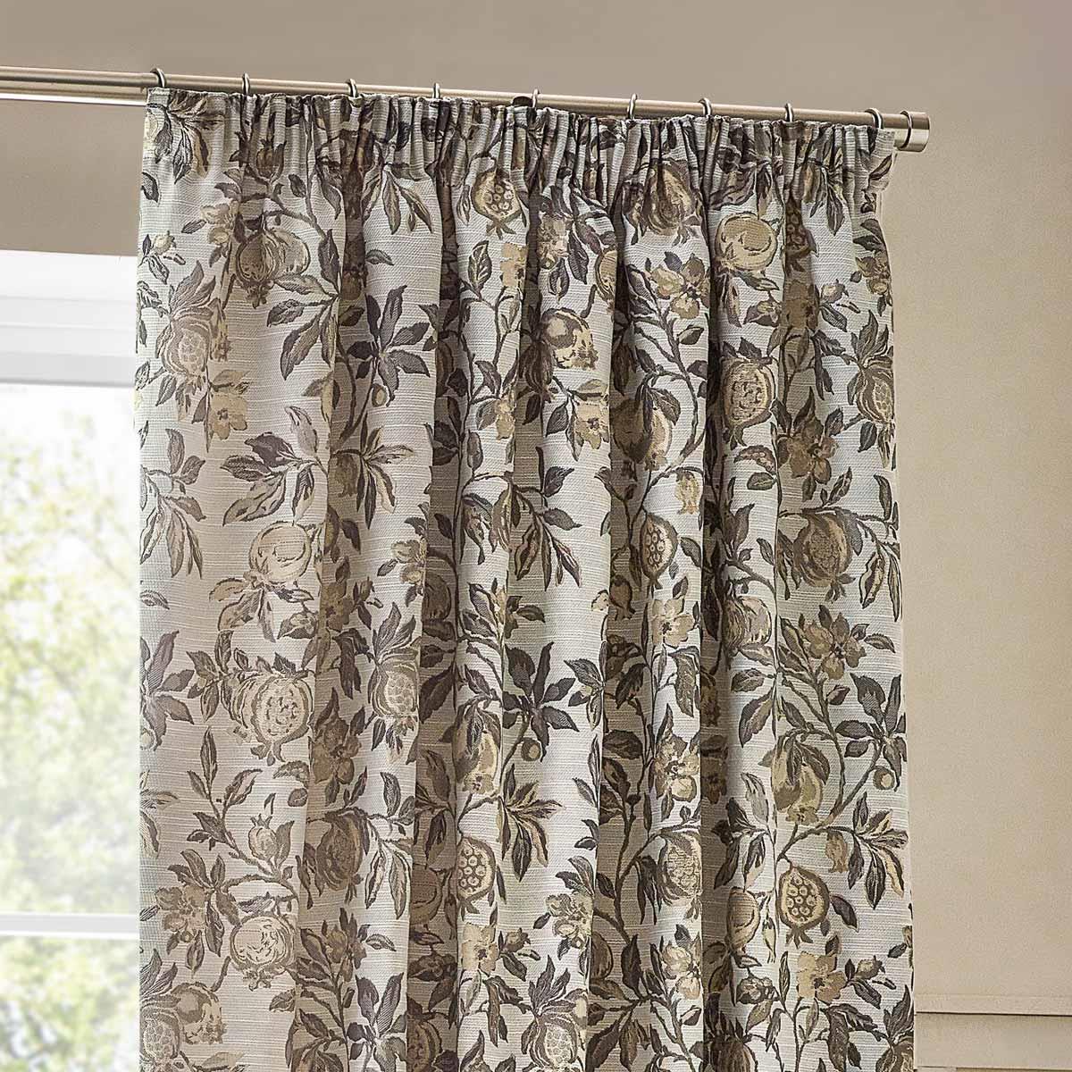Pomegranate Jacquard Tape Top Pencil Pleat Curtains by Wylder Nature