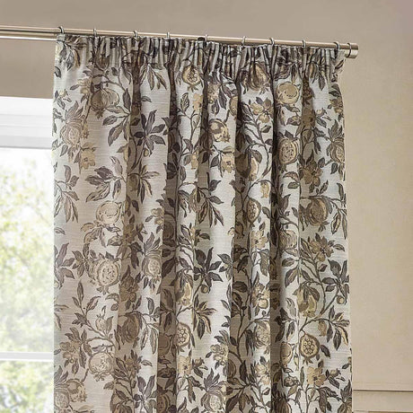 Pomegranate Jacquard Tape Top Pencil Pleat Curtains by Wylder Nature