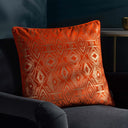 Tayanna Metallic Velvet Cushion Cover 20" x 20" by Paoletti