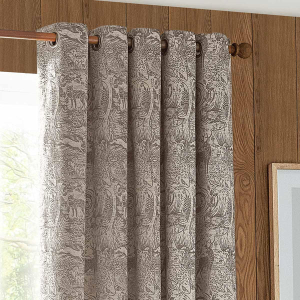 Winter Woods Chenille Eyelet Curtains Taupe