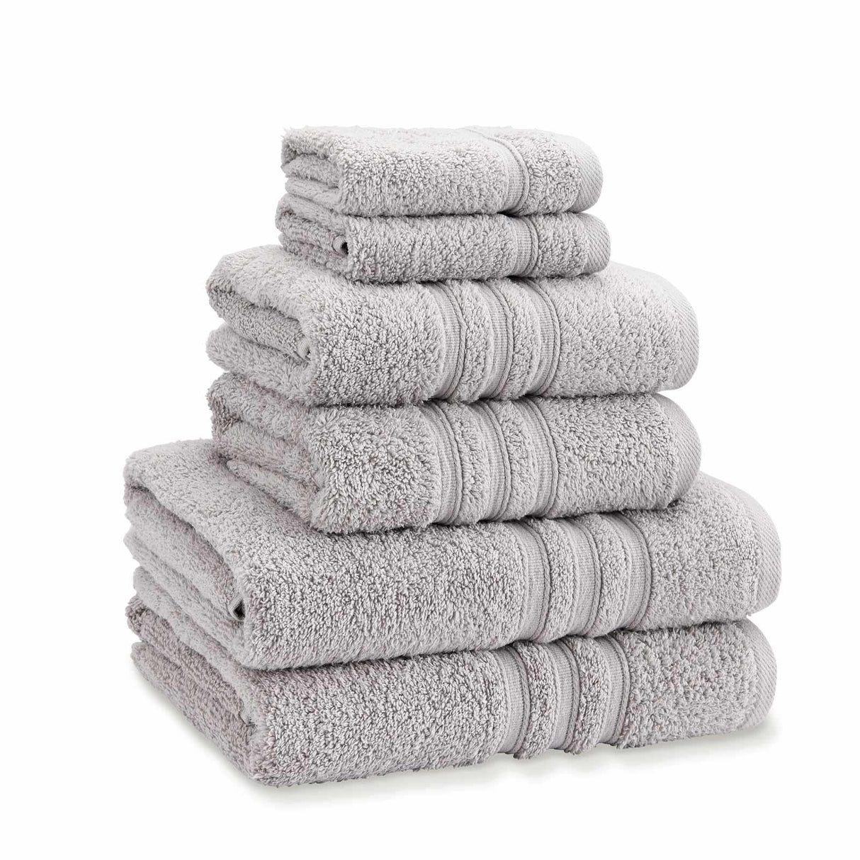 Catherine Lansfield Zero Twist 6 Piece Cotton Towel Bale Set 500GSM - Silver