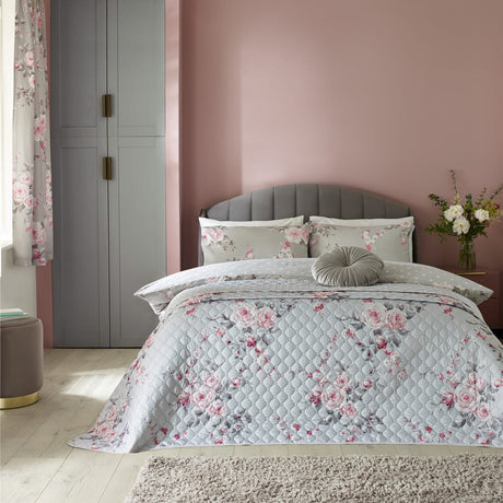 Catherine Lansfield Canterbury Bedspread - Canterbury Grey Bedspread