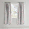 Catherine Lansfield Canterbury Floral Grey Pencil Pleat Curtains Polycotton