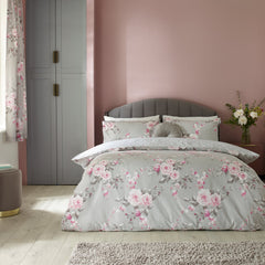 Catherine Lansfield Canterbury Grey Duvet Cover Bedding Set