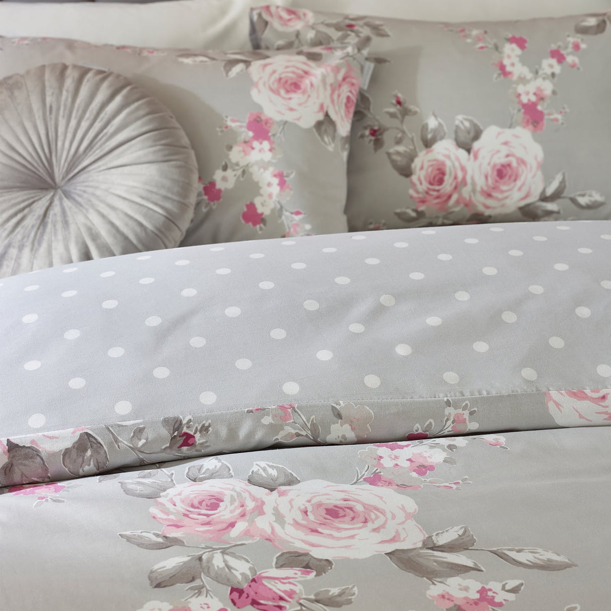 Catherine Lansfield Canterbury Duvet Cover Set - Canterbury Grey Duvet Set