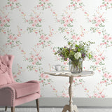 Catherine Lansfield Canterbury Floral Wallpaper Cream - Canterbury Grey Red Wallpaper