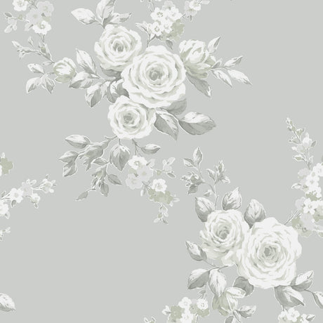 Catherine Lansfield Canterbury Floral Wallpaper Cream - Canterbury Sage Green Wallpaper